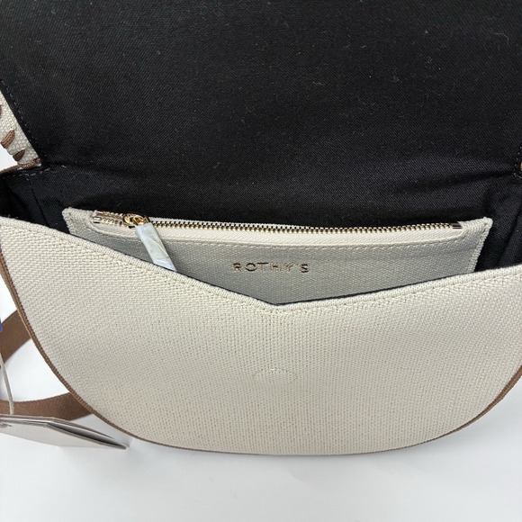 Rothy's The Saddle Bag Flat White $189 MSRP 6x9x7" Crossbody NWT - Picture 6 of 16
